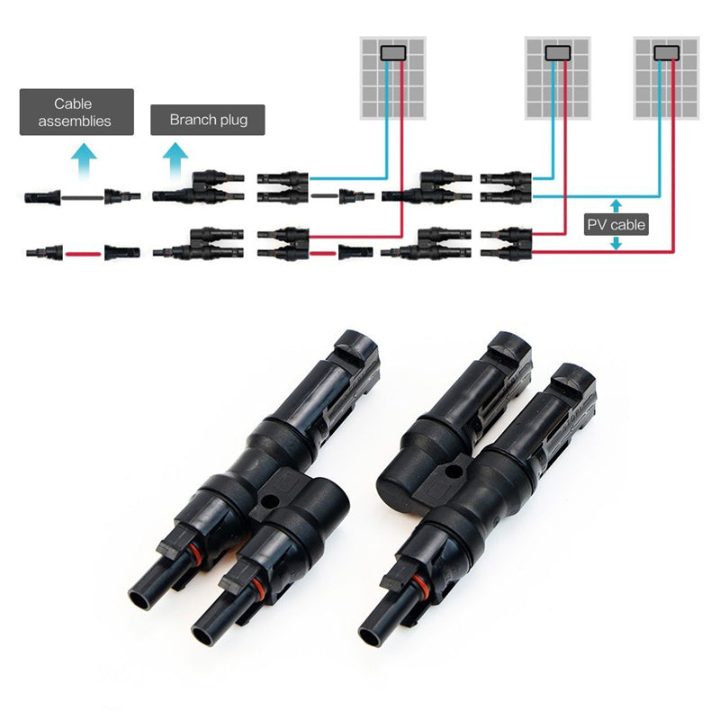 Load image into Gallery viewer, 10 Pairs of 1F2M &amp;1M2F Y Solar Panel Adapter/Connectors
