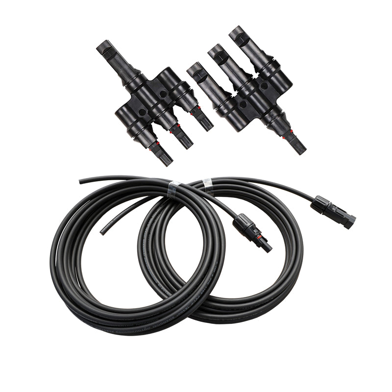 Load image into Gallery viewer, Two 5m 16ft Solar Cables + One Pair Branch Connectors Y 1 to 4
