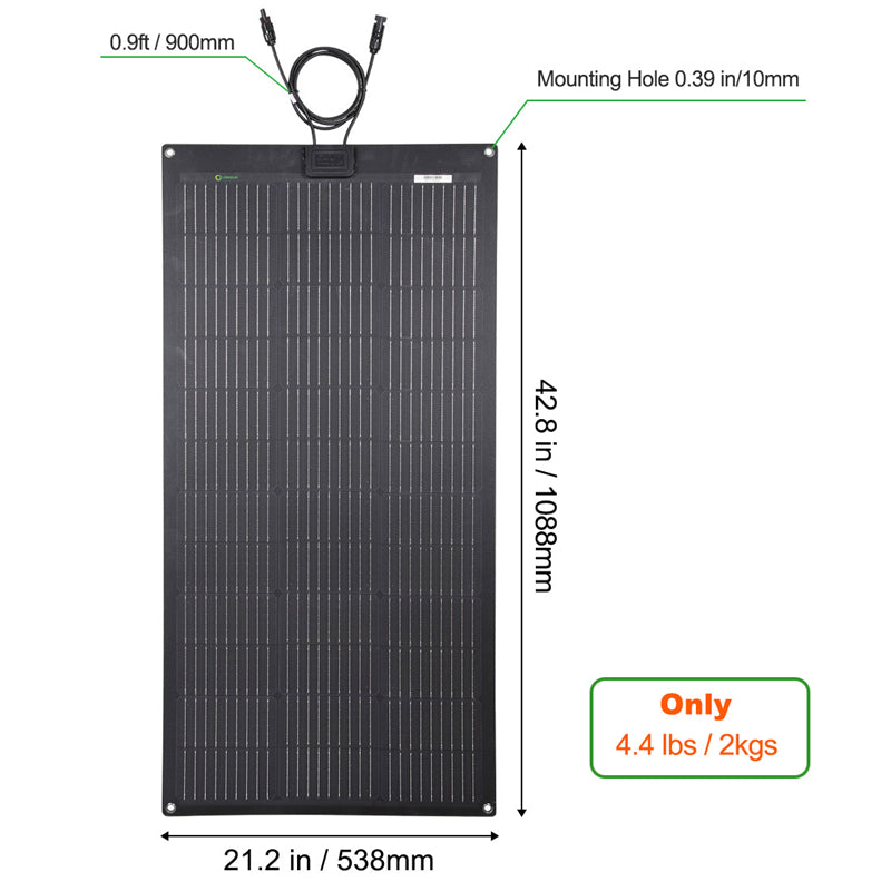 Load image into Gallery viewer, LensunSolar 100W 12V Flexible Solar Panel
