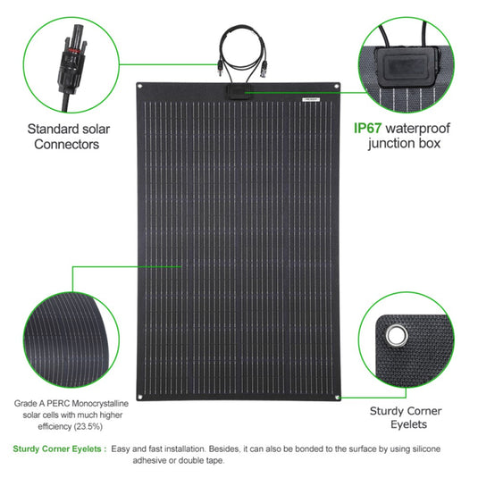 LensunSolar 150W 12V Flexible Solar Panel