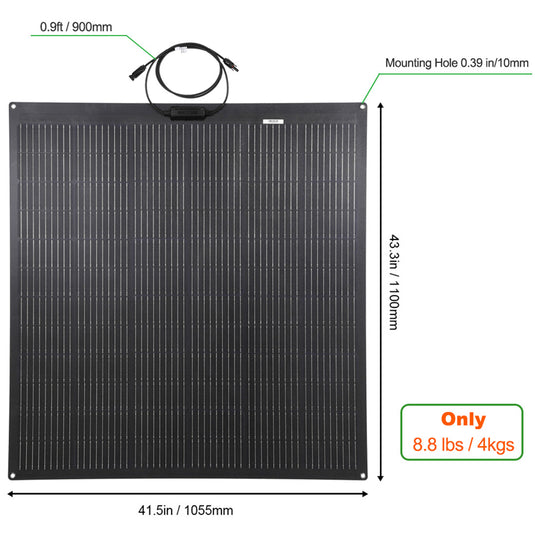 LensunSolar 200W 12V ETFE Flexible Solar Panel