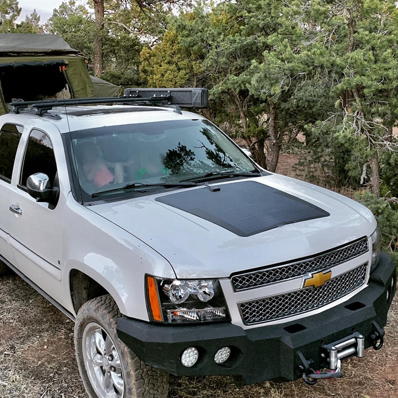 Chargez l&#39;image dans la visionneuse de la galerie, Chevrolet Avalanche 1st &amp; 2nd Gen (2001-2013) Lensun 100W Hood Flexible Solar Panel
