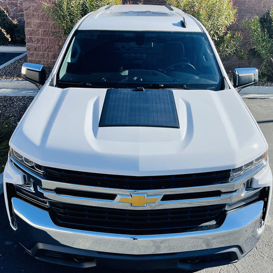 Chevrolet Silverado 1500 Z71 Trail Boss (2019-2022) Lensun 60W Hood Flexible Solar Panel