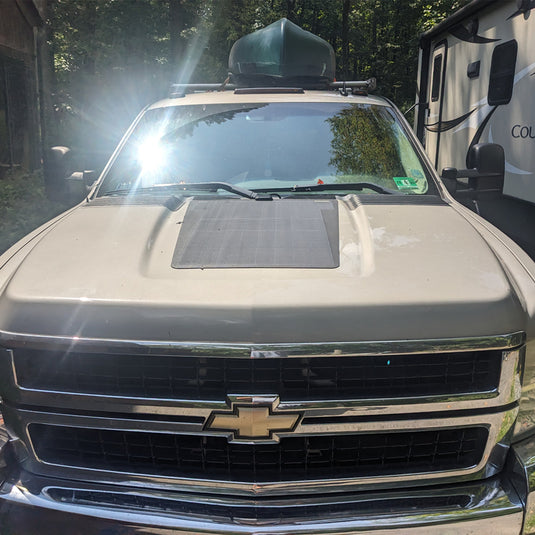 Chevrolet Silverado 2500HD 3500HD (2007-2014) Lensun 75W Hood Flexible Solar Panel