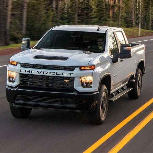 Chevrolet Silverado 2500HD with Scoop (2016-Present) Lensun 55W Hood Flexible Solar Panel