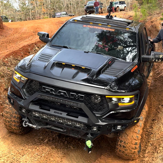 Dodge Ram 1500 TRX with Lensun 85W Hood Flexible Solar Panel