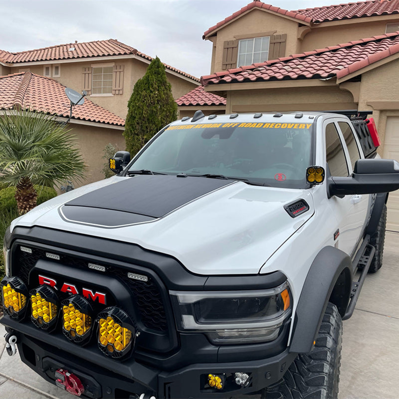 Chargez l&#39;image dans la visionneuse de la galerie, Dodge Ram HD 5th Gen (2019 to Present) Lensun 100W Hood Flexible Solar Panel
