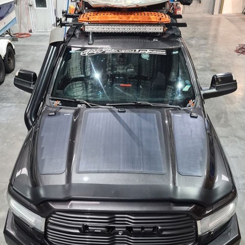 Dodge Ram HD 5th Gen (2019 to Present) Lensun 170W Hood Flexible Solar Panel