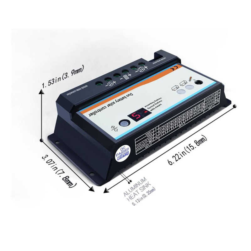 Load image into Gallery viewer, Lensun Dual Battery 10A Solar Charge Controller 12/24V
