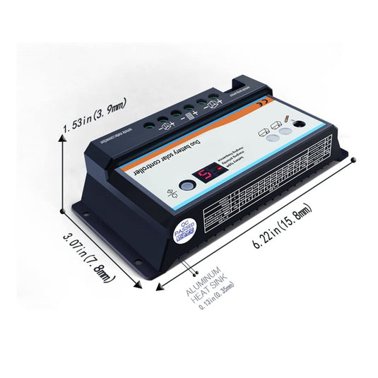 Lensun Dual Battery 10A Solar Charge Controller 12/24V