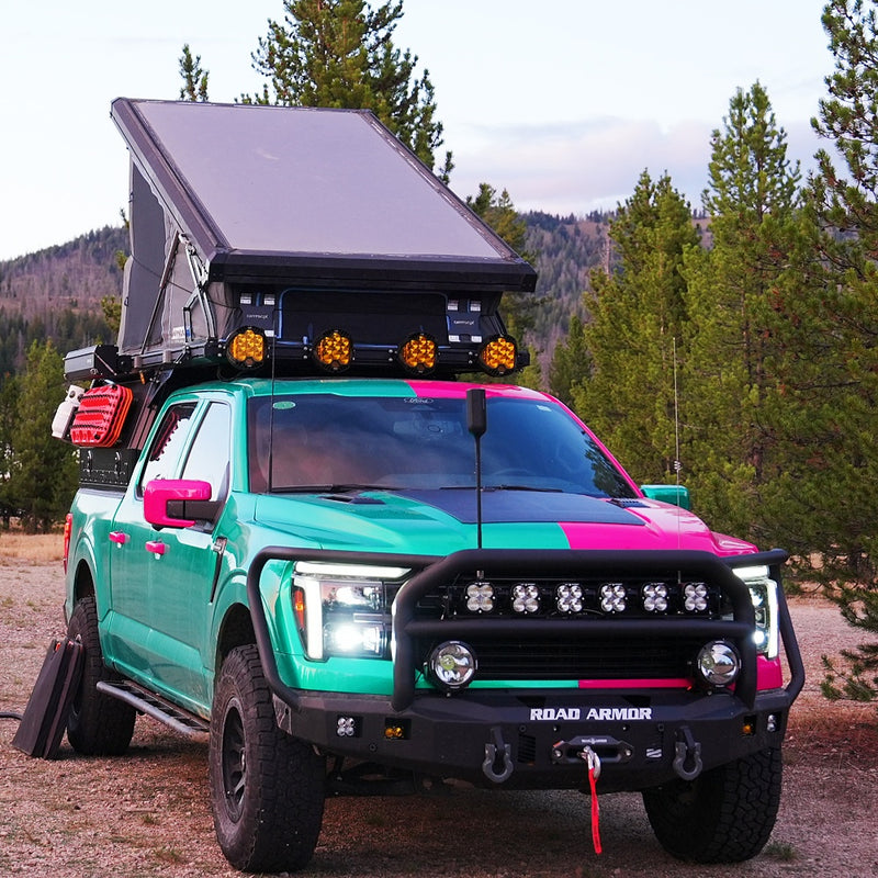 Load image into Gallery viewer, Ford-F-150-Platinum-Lensun-100W-Hood-Solar-Panel
