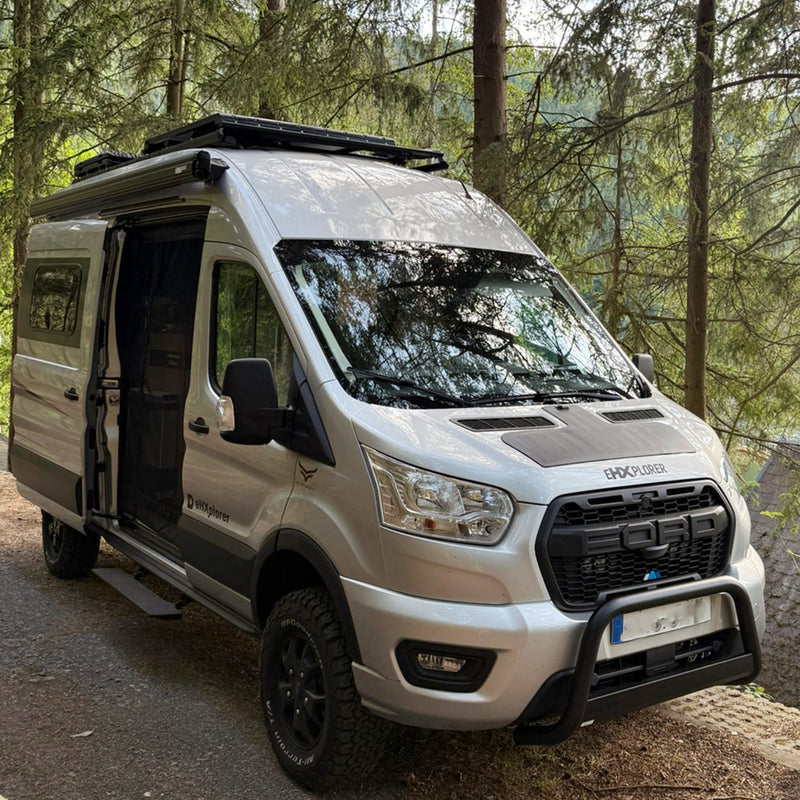 Load image into Gallery viewer, Ford-Transit-Cargo-Lensun-40W-12V-Hood-Flexible-Solar-Panel-1
