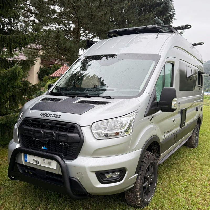 Load image into Gallery viewer, Ford-Transit-Cargo-Lensun-40W-12V-Hood-Flexible-Solar-Panel
