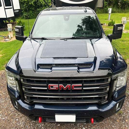 GMC-Sierra-2500HD-Lensun-110W-Hood-Flexible-Solar-Panel-1