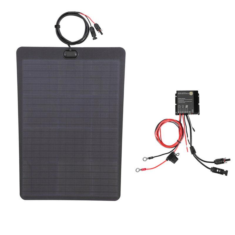 Load image into Gallery viewer, GMC Sierra 2500HD Lensun 60W Hood Solar Panel with 10A Waterproof MPPT Solar Controller
