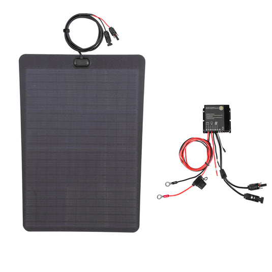 GMC Sierra 2500HD Lensun 60W Hood Solar Panel with 10A Waterproof MPPT Solar Controller