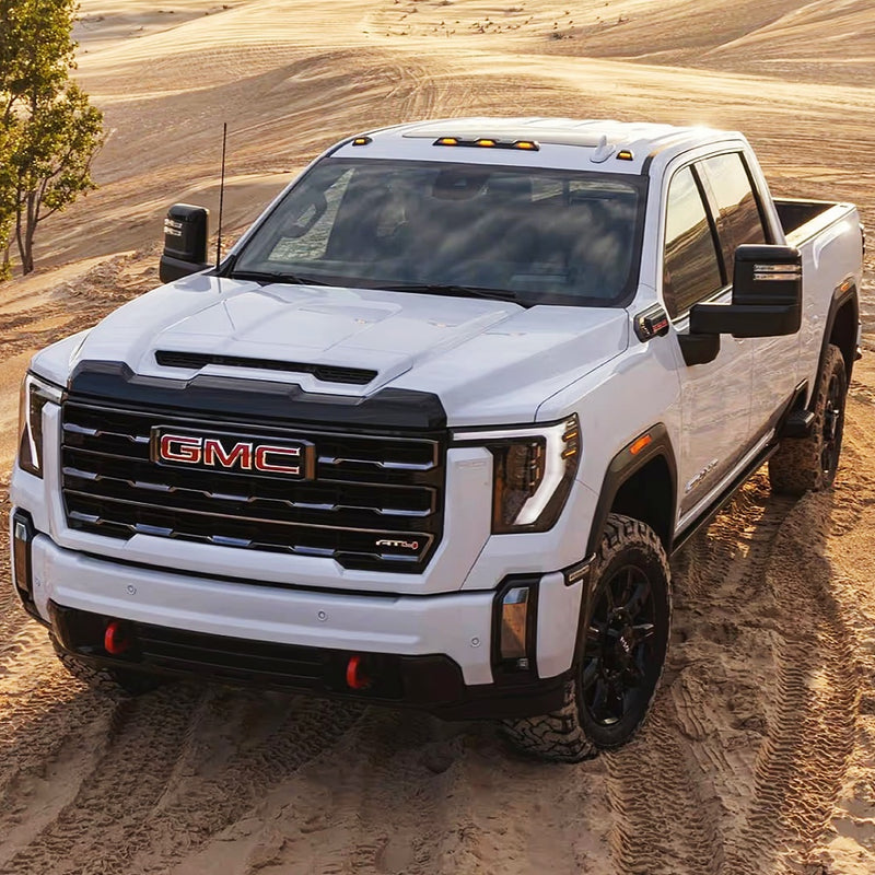 تحميل الصورة إلى عارض المعرض، GMC_Sierra_2500HD_Lensun_100W_Hood_Flexible_Solar_Panel
