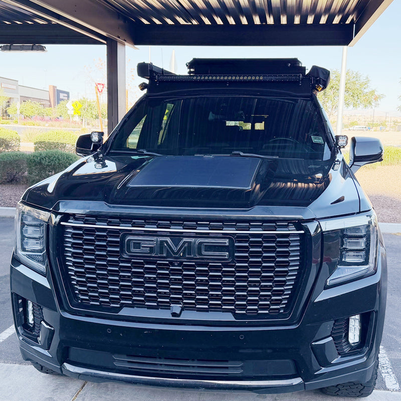 Load image into Gallery viewer, GMC_Yukon_Lensun_98W_Hood_Flexible_Solar_Panel_1
