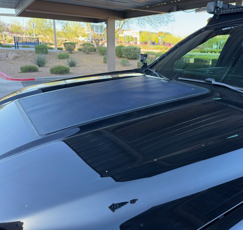 Load image into Gallery viewer, GMC_Yukon_Lensun_98W_Hood_Flexible_Solar_Panel_2
