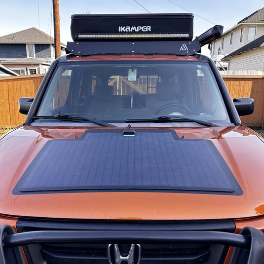 Honda Element Lensun 75W 12V Hood/Bonnet Flexible Solar Panel-2