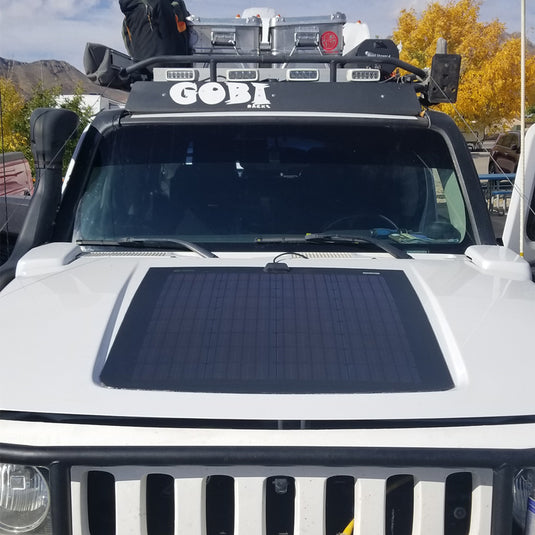 Hummer H3 LensunSolar 105W 12V Hood Flexible Solar Panel-2