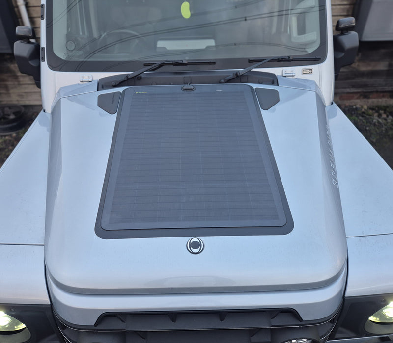 Load image into Gallery viewer, Ineos Grenadier Lensun 90W Hood/Bonnet Flexible Solar Panel
