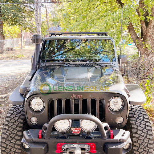 Jeep Wrangler JK JKU, Hard Rock, Recon(2007-2018) Lensun 40W Hood Flexible Solar Panel