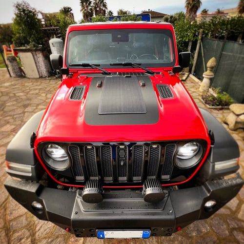 Jeep Wrangler JLU Rubicon (2018-Present) Lensun 50W Hood Solar Panel