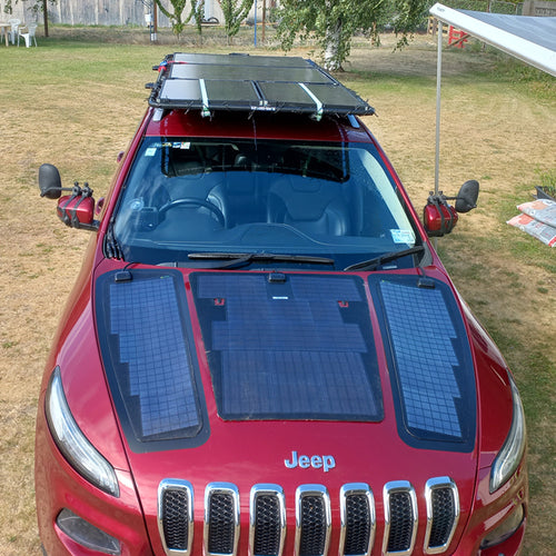 Jeep Cherokee KL (2014-2022) Lensun 145W Hood Flexible Solar Panel