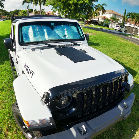 Jeep Gladiator JT & Rubicon Wrangler JL Lensun 35W Hood Flexible Solar Panel