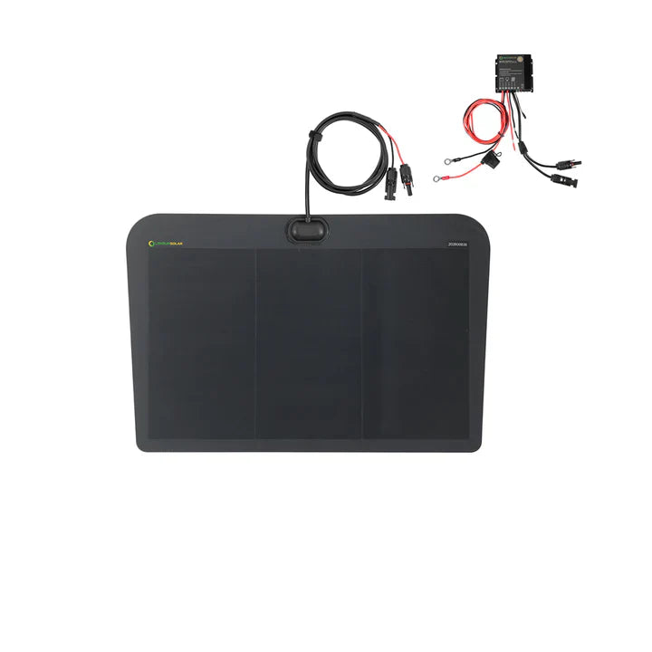 Load image into Gallery viewer, Land-Rover-Defender-110-Tweeked-Lensun-45W-Bonnet-Flexible-Solar-Panel-1
