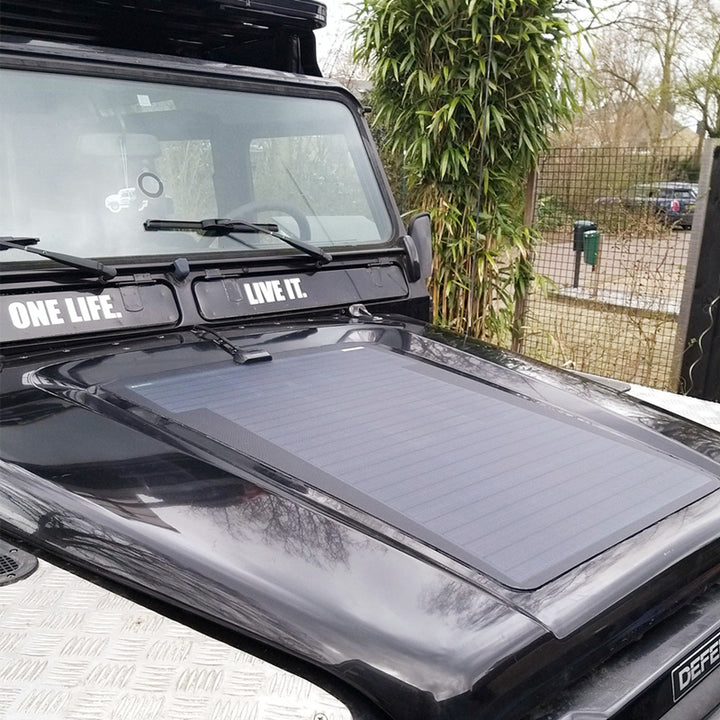 Solar Panel Led Rover Land Rover Defender Lensun 75W Bonnet Flexible Solar Panel – LensunSolar