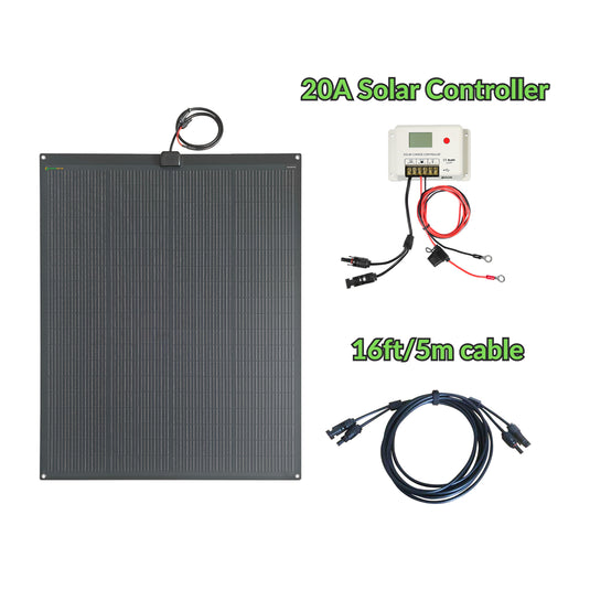 Lensun 200W Flexible Solar Panel, Latest Technology PERC 9BB Solar Cells