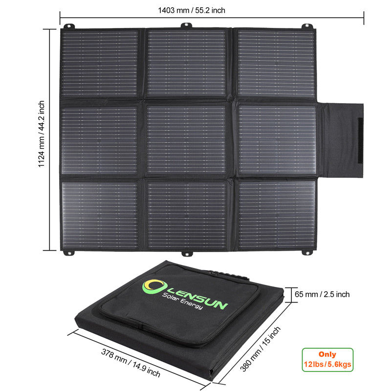 Chargez l&#39;image dans la visionneuse de la galerie, Lensun 200W 12V Portable Solar Panel Blanket 
