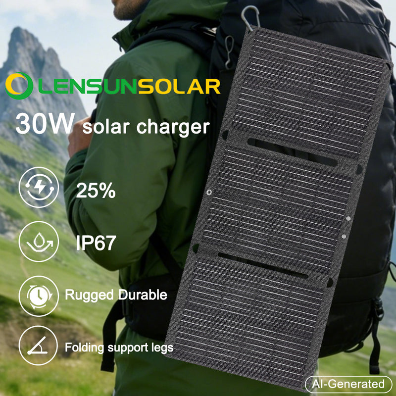 تحميل الصورة إلى عارض المعرض، Lensun-30W-Waterproof-Solar-Charger-2

