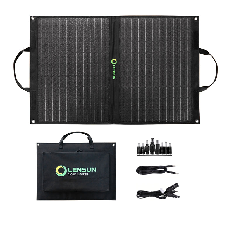 Load image into Gallery viewer, Lensun 70W Foldable Solar Panel for Battery Power Station
