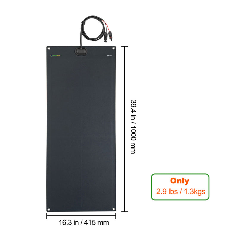 تحميل الصورة إلى عارض المعرض، Lensun-85W-12V-Black-Flexible-Solar-Panel-1
