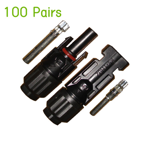 Lensun 100 Pairs Solar Panel Connectors Male & Female