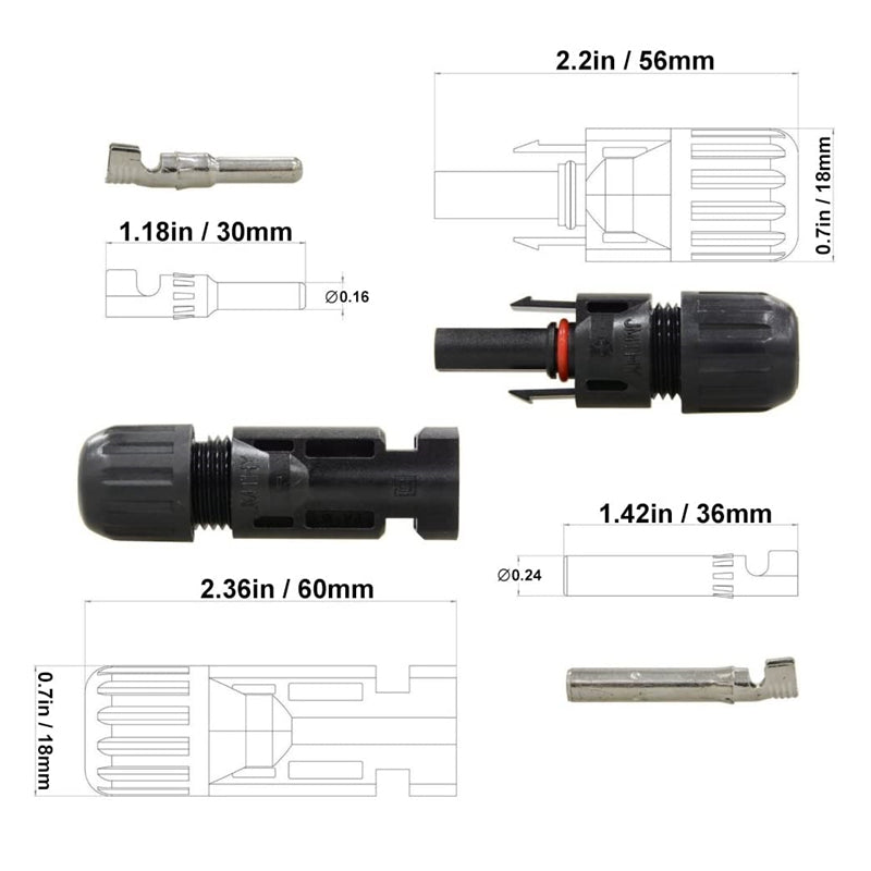 Load image into Gallery viewer, Lensun 5 Pairs of Solar Connectors Male &amp; Female
