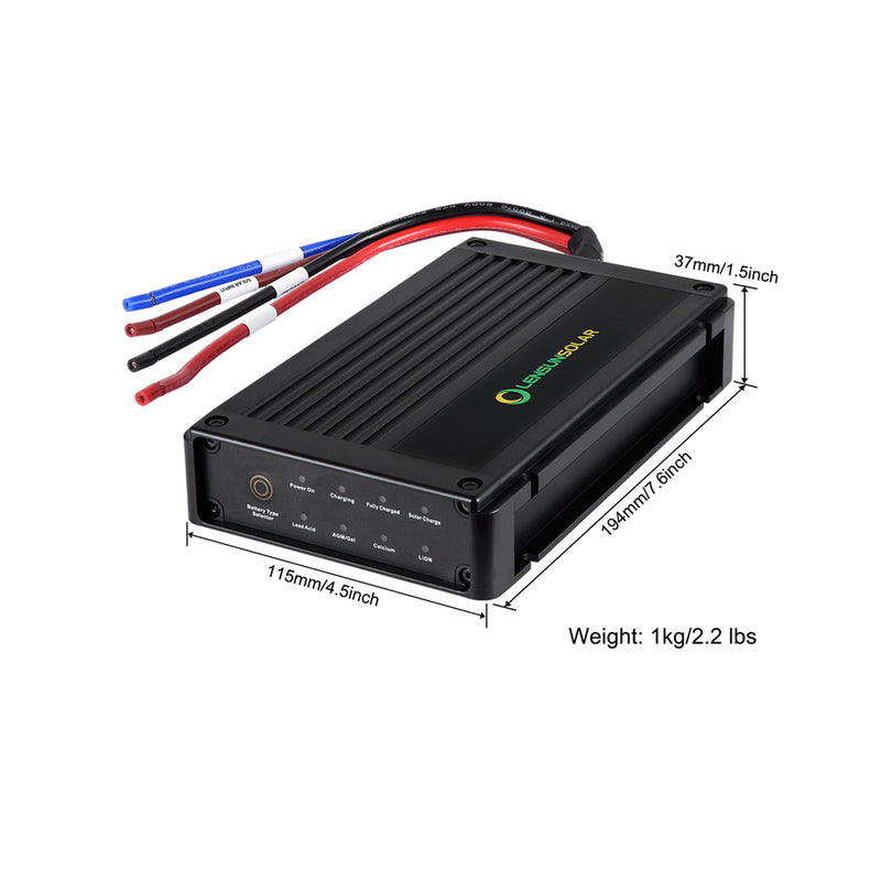 Load image into Gallery viewer, LensunSolar 20A 40A 12V DC to DC Dual Battery MPPT Charger Controller Size and Weight
