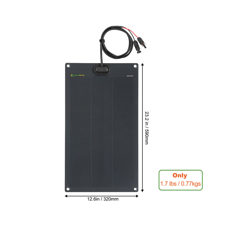 LensunSolar 30W 12V Black Flexible Solar Panel