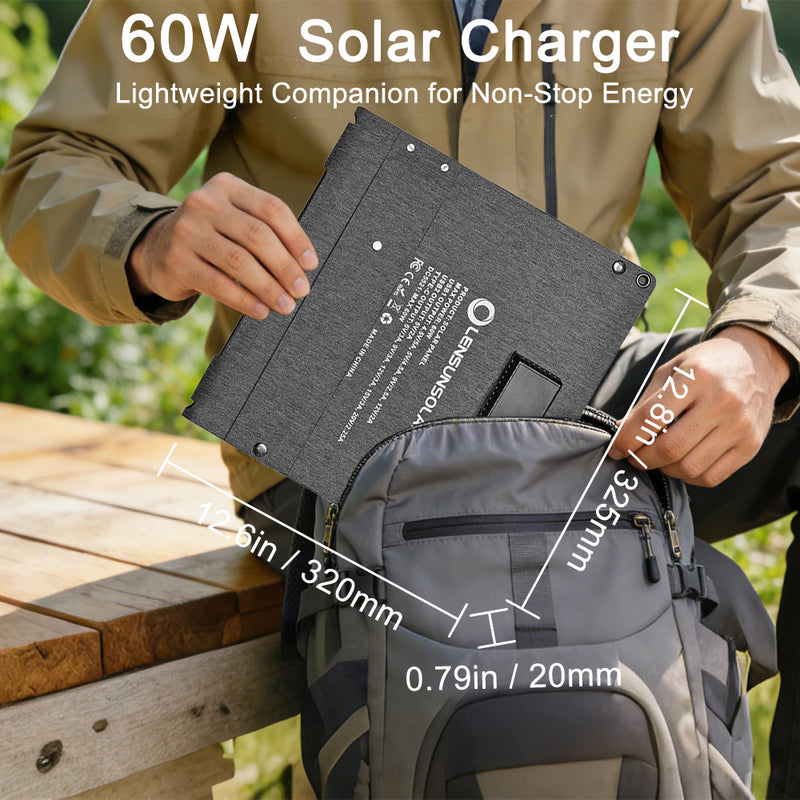Load image into Gallery viewer, Lensunsolar 60W Waterproof Foldable Solar Panel
