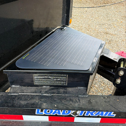 Load-Trail-14k-Dump-Trailer-Tapered-Small-Storage-Box-Lensun-30W-Flexible-Solar-Panel-1
