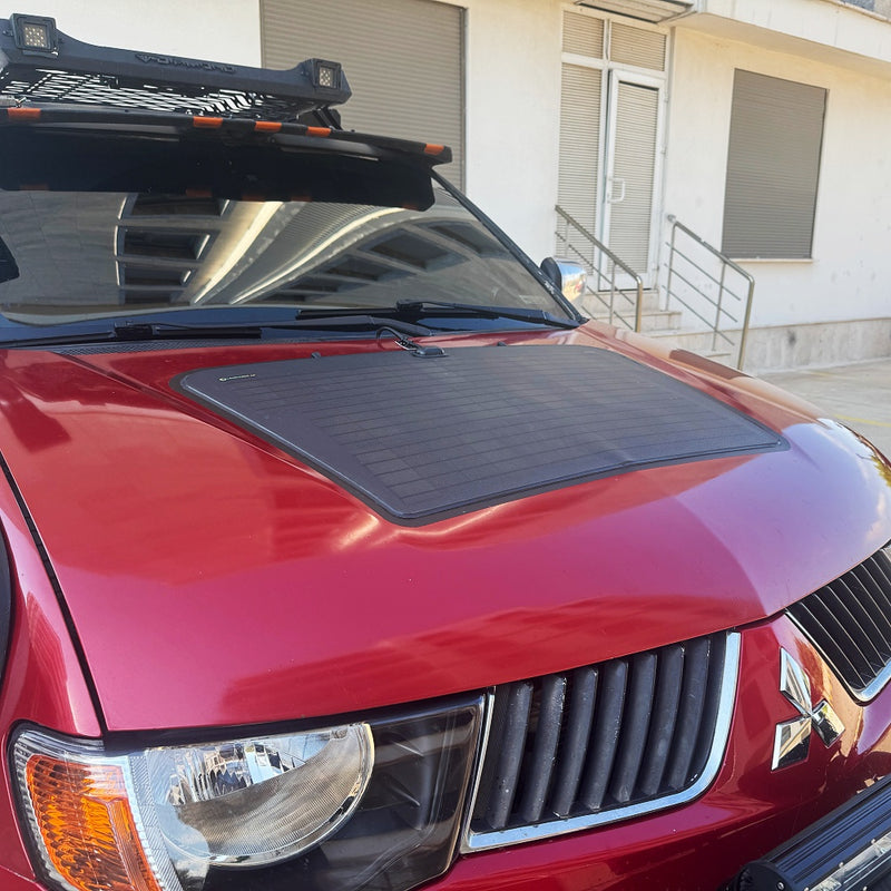تحميل الصورة إلى عارض المعرض، Mitsubishi_Triton_L200_Strada_Lensun_70W_Hoo_Bonnet_Solar_Panel_1

