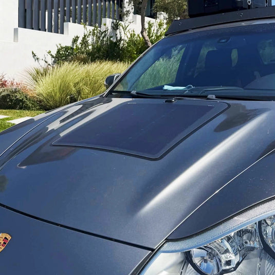 Porsche-Cayenne-Lensun-75W-Hood-Bonnet-Flexible-Solar-Panel-5