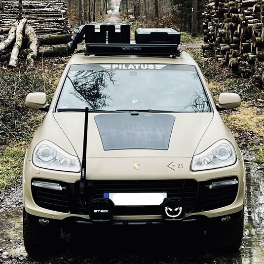 Porsche Cayenne 1st Gen Turbo (2003-2010) Lensun 90W Hood Flexible Solar Panel-2