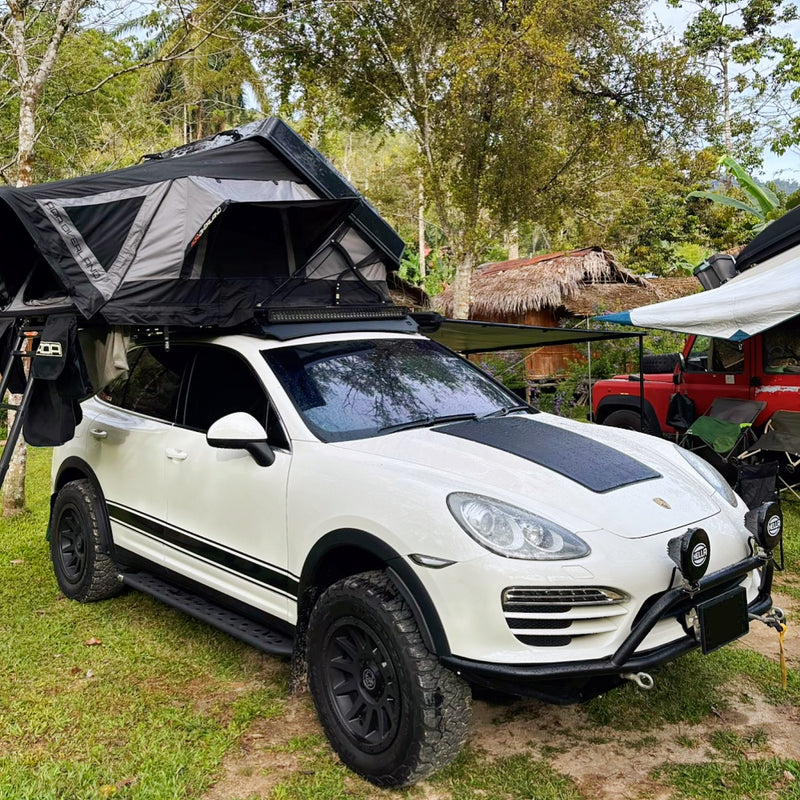 Load image into Gallery viewer, Porsche_Cayenne_2nd_Gen_Lensun_75W_Hood_Solar_Panel_1
