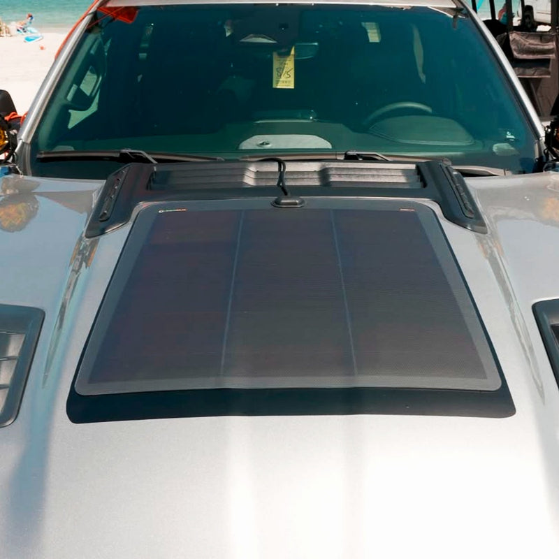 Load image into Gallery viewer, Ram-1500-Rebel-Lensun-70W-Hood-Solar-Panel-3
