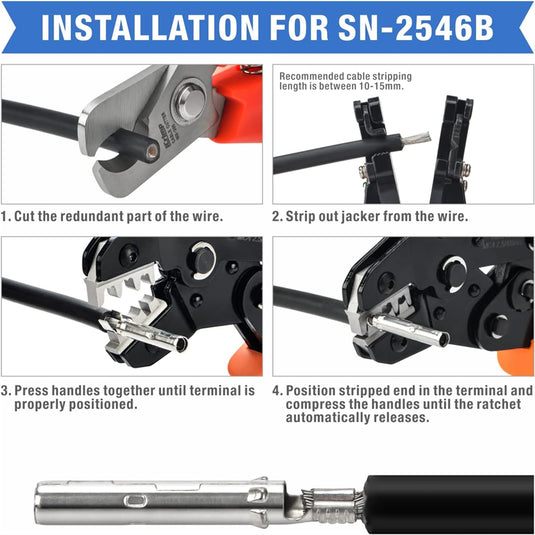 Solar Panel Cable Connector Crimper Tool Kit - Hand Pliers For 2.5/4/6mm² Terminals (US Seller)