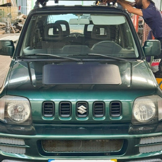 Suzuki-Jimny-Lensun-60W-Bonnet-Flexible-Solar-Panel